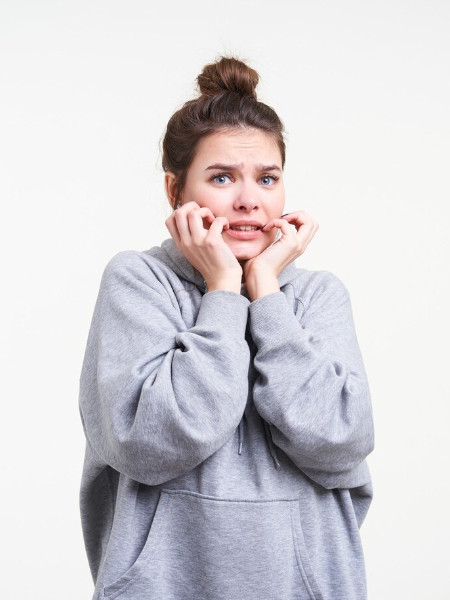  Girl wearing a mint color sweater image